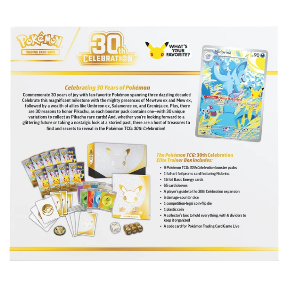 Pokémon TCG: 30th Celebration - Elite Trainer Box (1 per Customer)
