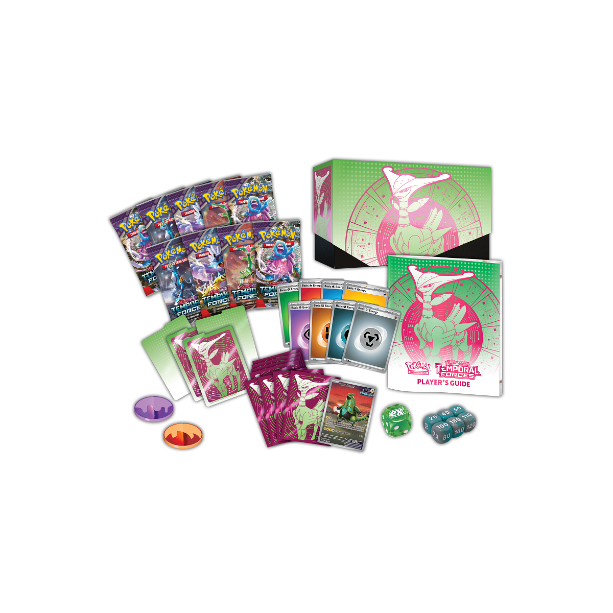 Scarlet & Violet Temporal Forces Elite Trainer Box Iron Leaves