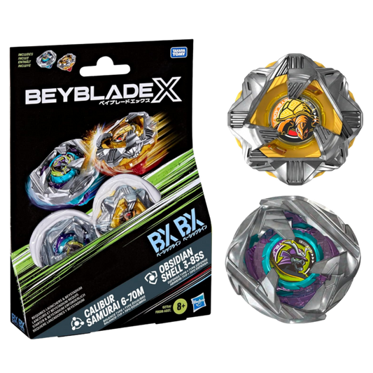 HASBRO - Beyblade X: Calibur Samurai 6-70M BX & Obsidian Shell 3-85S
