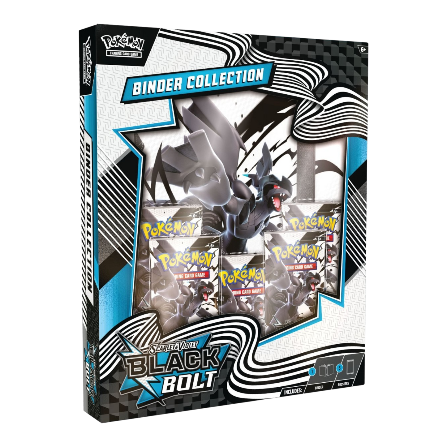 Pokémon Black Bolt SV10.5 9‑Pocket Portfolio Collection – 6er Set (Englisch)